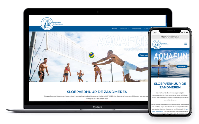 Website Sloepverhuur de Zandmeren